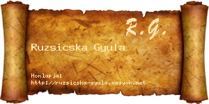 Ruzsicska Gyula névjegykártya